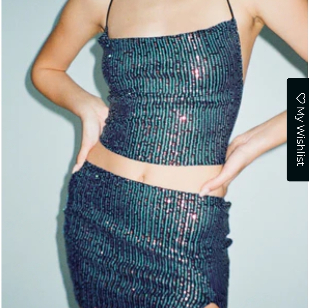 Motel Rocks Katari Halterneck Top In Opal Shine